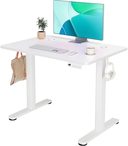 YDN 35 x 20 Inch White Electric Standing Desk