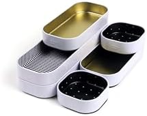 Three by Three Seattle Metal Drawer Organizer Tray Set, 6-Pc, 1" (Gold)