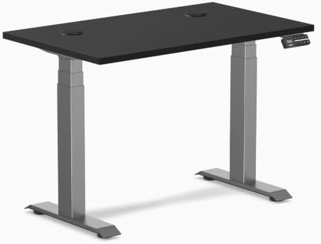 Desky Dual Mini Sit Stand Desk Black 40" Grommets Space Gray