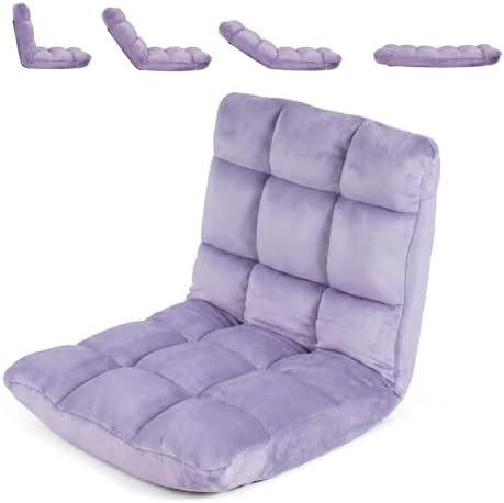 COSTWAY Floor Chair, 14 Positions Adjustable Floor Gaming Chair