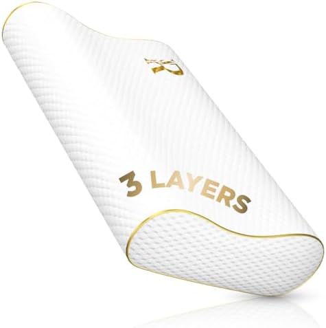 Royal Therapy King Memory Foam Pillow – Ergonomic Cervical Pillow for Neck and Shoulder Pain – Medium Firm Contour Pillow for Side, Back, and Stomach Sleepers – CertiPUR-US Certified