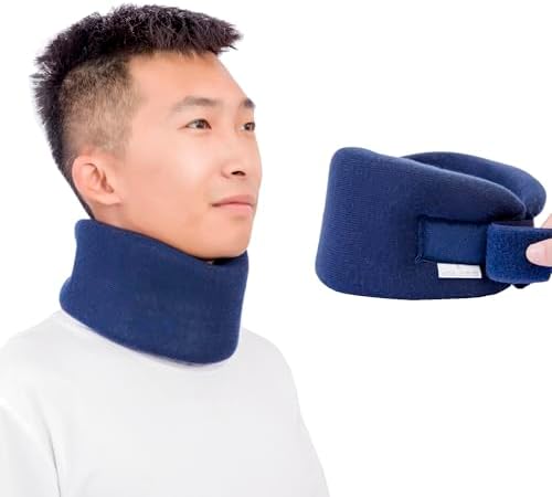 Neck Braces for Neck Pain and Support High-Density Comfort Cervical Collar for Vertebrae Stable and Aligned, Relieve Injury Spine Pressure – Neck Brace for Women & Men Sleeping, Working (1, Blue, Medium)