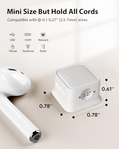 18 Pack Cord Organizer, Magnetic Cable Clips, Under Desk Management, White