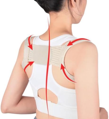 Healifty Adjustable Posture Corrector Back Brace Lightweight Breathable Back Straightener Belt for Men Women Hidden under Clothes for Home Office Shopping Party 8.26 X 2.55 X 0.07 in
