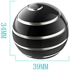 Kinetic Spinning Desk Toy Metal Fidgets ADHD 1.54in Black Silver