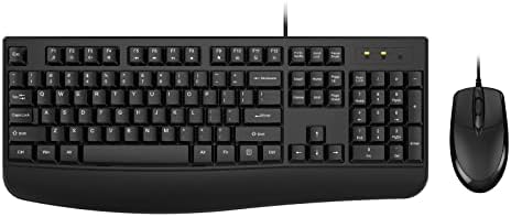 EDJO Wired Keyboard and Mouse Combo,Ergonomic with Palm Rest,Full Size