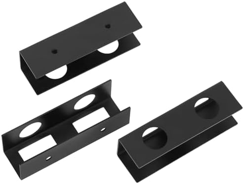 QWORK Under Desk Laptop Mount – 3 Pieces Hard Aluminium Under Desk Laptop Holder Tray, Fits Laptop, Keyboard (Black)