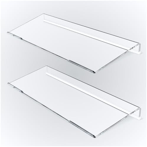 BEEGO Ergonomic Computer Keyboard Stand - 2PCS Clear Acrylic Keyboard Riser Tilted Keyboard Holder Keyboard Tray with White Non-Slip Strip for Easy Typing at Home School Office Desk Accessories