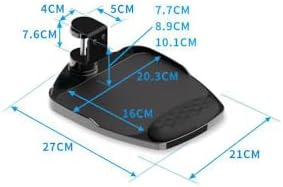 Clamp-on Mouse Tray Under Desk Adjustable Clamp Rotating Wrist Mouse Extended Holder for Desks Computer Platform Tray Padding Arm Rest Pad Black