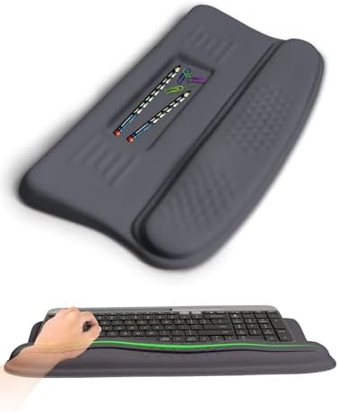 Ergonomic Wave Wrist Rest with Keyboard Stand, Cushioned Palm Rest, Comfortable Integrated Memory Foam for Natural Typing and Relieve Wrist Pain, Starry Sky Grey