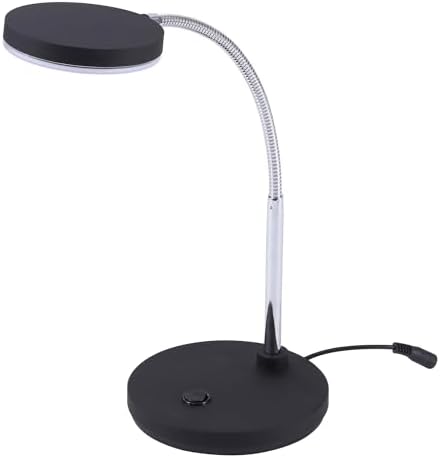 Bostitch Office LED Metal Gooseneck Desk Lamp, Flicker Free, Adjustable Head (VLED1800BK), Black