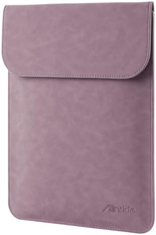 Allinside 13 inch Laptop Sleeve Case for MacBook Neo A18 Pro/MacBook Air 13 2018-2026/MacBook Pro 13 2016-2022, Waterproof PU Suede Leather Laptop Sleeve Bag Protective Vertical Case Cover, Purple