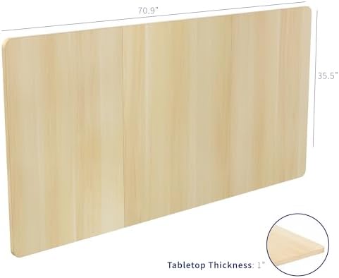 VIVO Light Wood 71 x 36 in Table Top, DESK-TOP72-36C