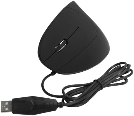 Wired Left Hand Gaming Mouse – 800/1200/1600 DPI Ergonomic Vertical Design for PC Gaming, 6-Key Optical USB Mouse for Windows 10/8/7