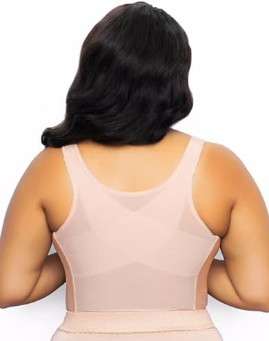 Exquisite Form 5107565 Fully Slimming Wireless Back & Posture Support Longline Bra with Front Closure & Lace