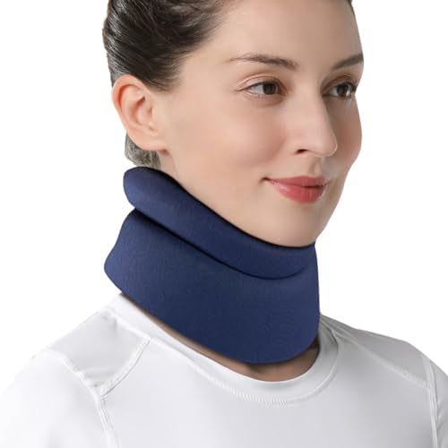 Velpeau Soft Neck Brace for Neck Pain and Support, Sleep Apnea, Blue L