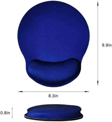 Mouse Pad with Wrist Support, Ergonomic Mouse Pad with Memory Foam Wrist Rest Cushion, Non-Slip Rubber Base Gaming Mice Pad for Home Office Computer Laptop, Blue
