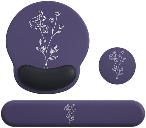 Mouse Pad with Keyboard Wrist Rest,Ergonomic Mousepad Support Set