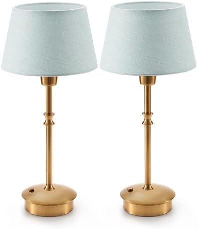UMEXUS 2 Pack Small Cordless Rechargeable Table Lamp, Battery Operated Lamp