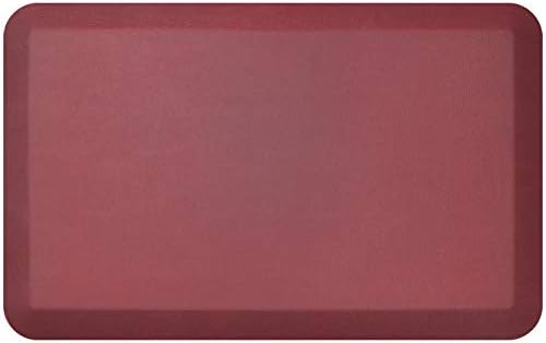 NewLife by GelPro Anti-Fatigue Designer Comfort Kitchen Floor Mat, 20" x32”, Leather Grain Cranberry