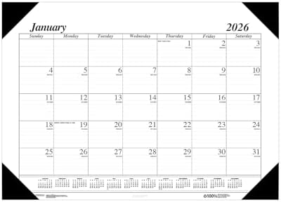 House of Doolittle 2026 Economy 22" x 17" Monthly Desk Pad Calendar, Black/White (12402-26)