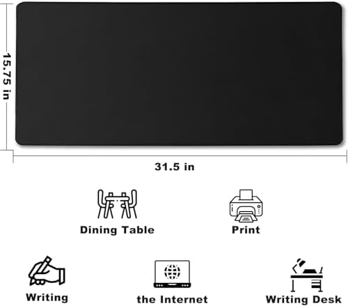 10 Pack 31.5" x 15.7" Waterproof Fabric Desk Pad, Black