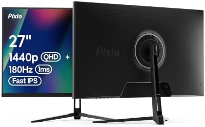 Pixio PX278 Wave 27 inch 180Hz Refresh Rate Quad HD 1440p Resolution Fast IPS Panel 1ms GTG Response Time Built-in Speakers Gaming Monitor with AMD FreeSync