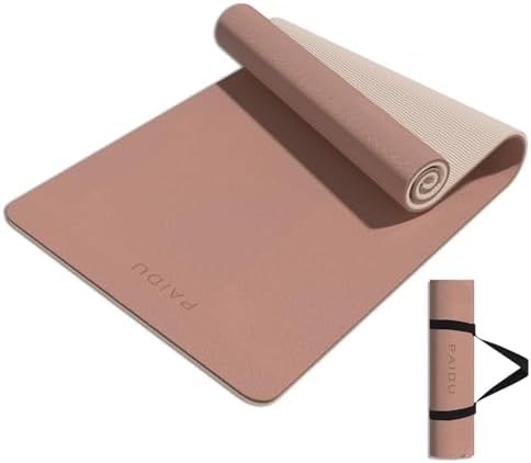 PAIDU Yoga Mat 8mm TPE Non‑Slip Fitness Mat with Strap for Home Workouts