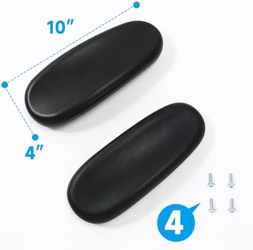 Office Chair Replacement Armrest Arm Rest Pads Caps Fit Univeral Desk Chair Arms 4" Mounting Hole with Mounting Hole Patterns Screws Black