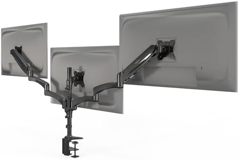 Mount-It! Triple Monitor Mount Desk Stand, 13-32", Black