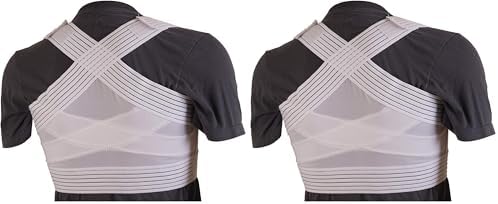 DMI Posture Corrector, Unisex, White, Criss-Cross Foam Bands, Extra Large, 46" to 48" Chest Size (Pack of 2)