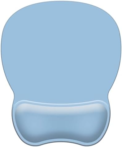 Mouse Pad with Support, Ergonomic Mouse Pad with Gel Wrist Rest, Comfortable Mousepad with Soft Wrist Support Surface and Non-Slip PU Base for Home Office Working Studying (04 Blue)