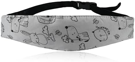 Luckyiren Car Seat Head Support Strap for Toddler, Cartoon Dog Print