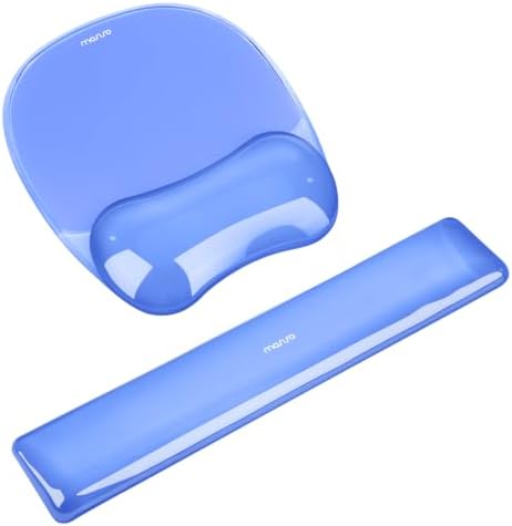 MOSISO Cooling Gel Wrist Rest Support for Mouse Pad&Keyboard Set, Blue
