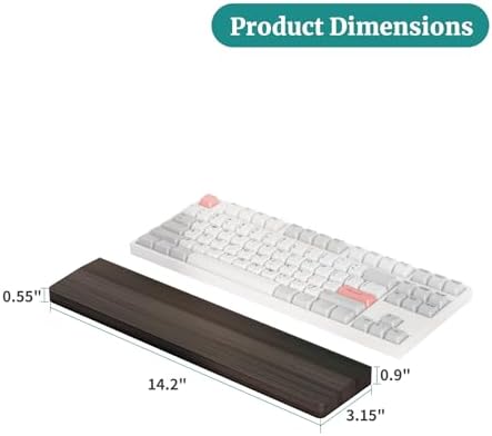 Keyboard Wrist Rest, Wooden Wrist Rest for Keyboard, 14.2-inch Length and 22mm Thickness, Bamboo Wood Palm Rest, Ergonomic Design for Mechanical Gaming Keyboard, Stain Resistant