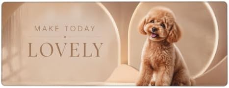 Poodle Cute Mouse Pad Mouse Pads for Desk 11.8x31.5 in Champagne Beige