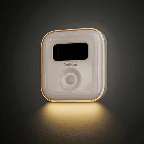 Motion Sensor Night Light: Solar Night Light Indoor with No Charging Needed, Magnetic Wall Mount or Tabletop, 3000K Soft Warm Light for Bedroom, Bathroom, Hallways, Stairway