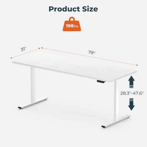 79''x31''Dual Motor Adjustable Large Standing Desk for Home Office
