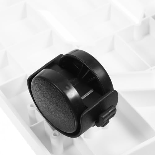 White CPU Tower Stand with Swivel Brake Casters, PP Plastic