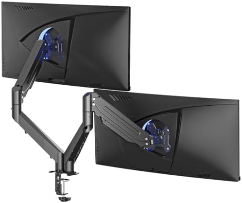 Suptek Dual Monitor Mount Stand-Height Adjustable Gas Spring Monitor Arm Desk Mount for 2 Computer Screens 17 to 35 inches - Each Arm Holds up to 24.25lbs,Black(MD8SP)