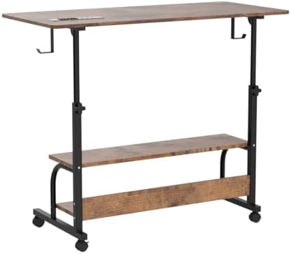 Armocity 39" Rolling Standing Desk with Charging Station for Couch Bed