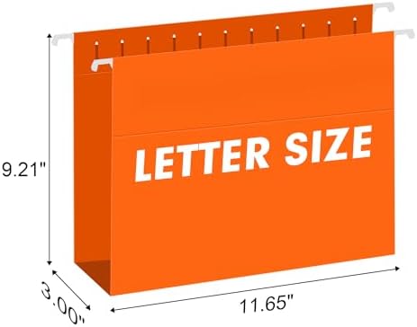 Extra Capacity Hanging File Folders, RAZCC 60 Pack Letter Size Reinforced Hanging Folders with Heavy Duty 3 Inch Expansion for Bulky Files, Filing Cabinet, Adjustable Tabs, Assorted Colors
