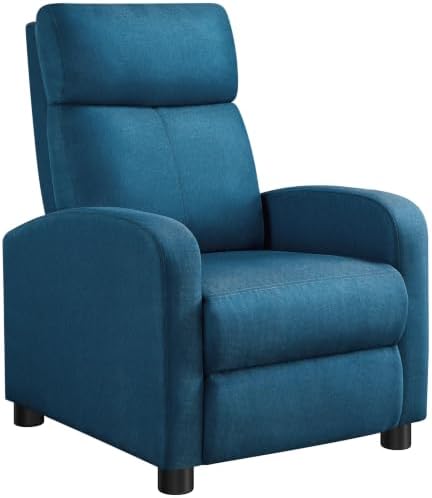 Yaheetech Recliner Chair with 3 Adjustable Angles Living Room Chairs Blue