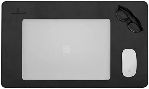 Gallaway Leather Desk Mat,Desk Writing Pad - Office Desk Pad, Medium 24" x 14" Black, Desk Mats on Top of Desks, Gift Ready Elegant Computer Desk Mat Desk Cover Desk Pad Protector PU Leather