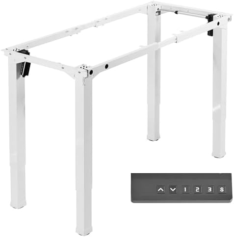 VIVO White 4-Leg Dual Motor Standing Desk Frame, DESK-E4W