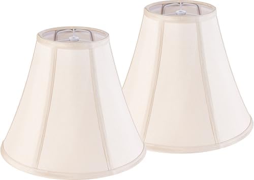 GO&SO Yellowish Beige Bell Lamp Shades, 6"x13"x9.8", Set of 2