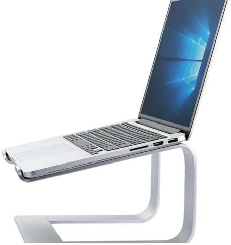 Detachable Aluminum Alloy Laptop Stand with Tablet Holder for Desk Use, Adjustable Height Computer Support Compatible with Notebooks, Silver Color Ergonomic Design Relieves Back