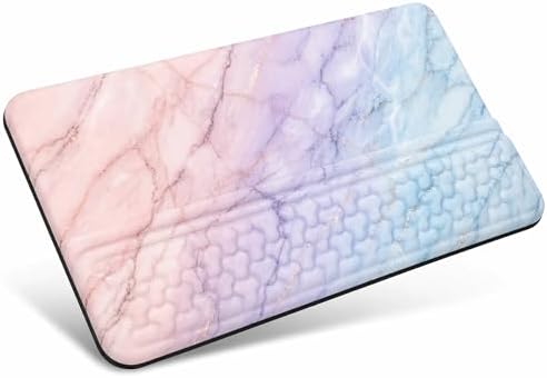 Ergonomic Keyboard Wrist Rest Pad, Thick Memory Foam with 7° & 13.3° Dual Angle Support, Pink Purple Marble Desk Decor for Office & Gaming, Honeycomb Massage Bumps for Carpal Tunnel Relief