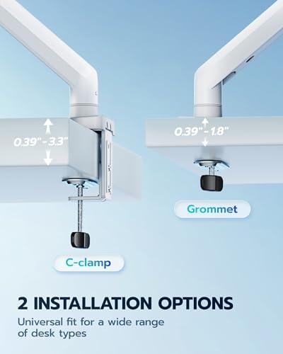 ARES WING 17-40 Inch Heavy Duty Monitor Arm, White