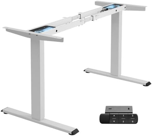 TOPSKY Dual Motor Standing Desk Frame, 225 lbs Capacity, White
